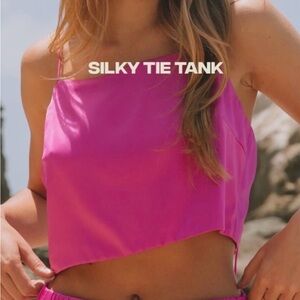 DAILY DRILLS NWT Silky Tie Tank Top - Pink